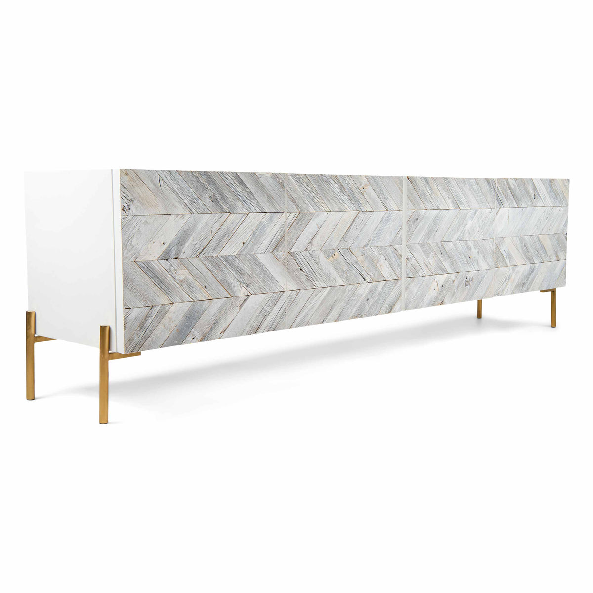 Mr. Smith Credenza in White Washed Recycled Wood