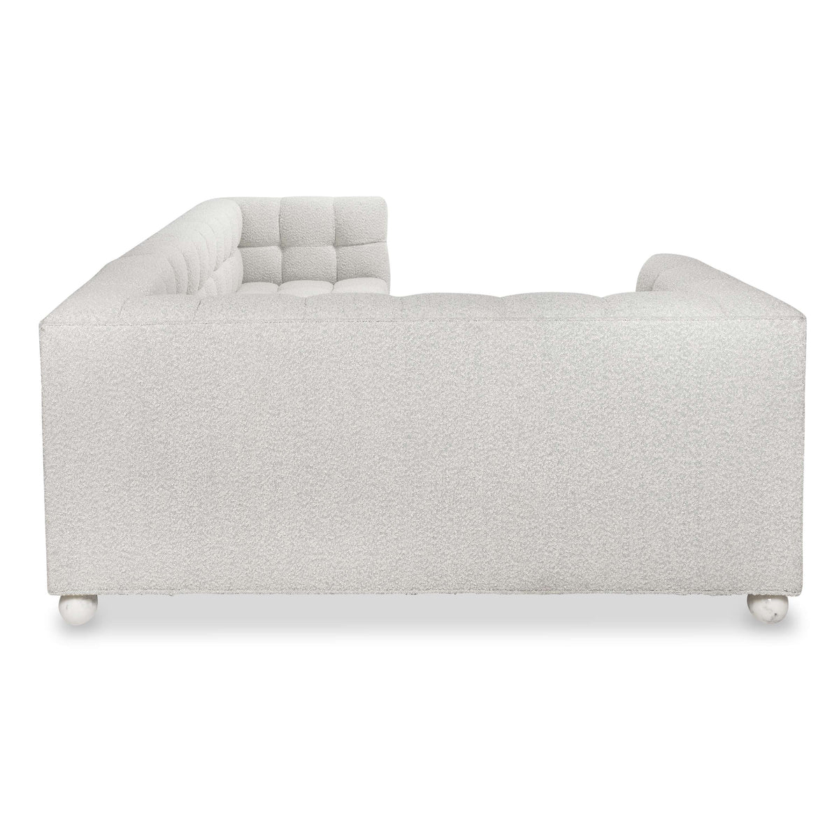 Delano 2 Piece Sectional in Boucle with Marble Sphere Legs