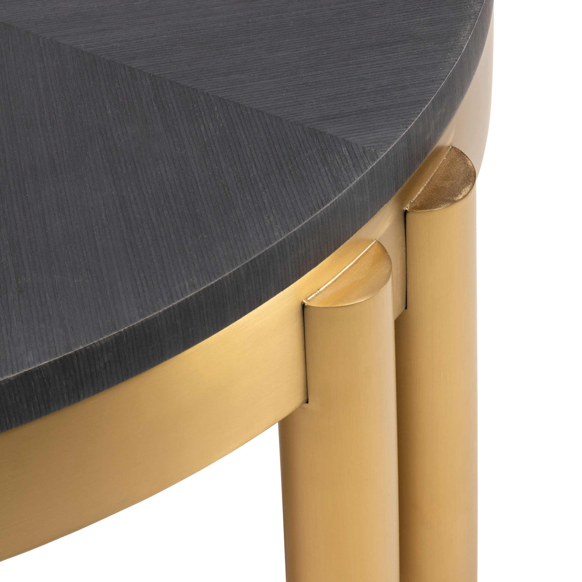 Italia 2 Coffee Table in Black Oak and Brushed Brass