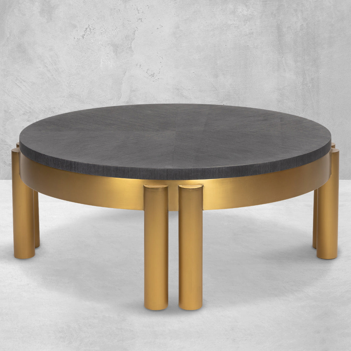 Italia 2 Coffee Table in Black Oak and Brushed Brass