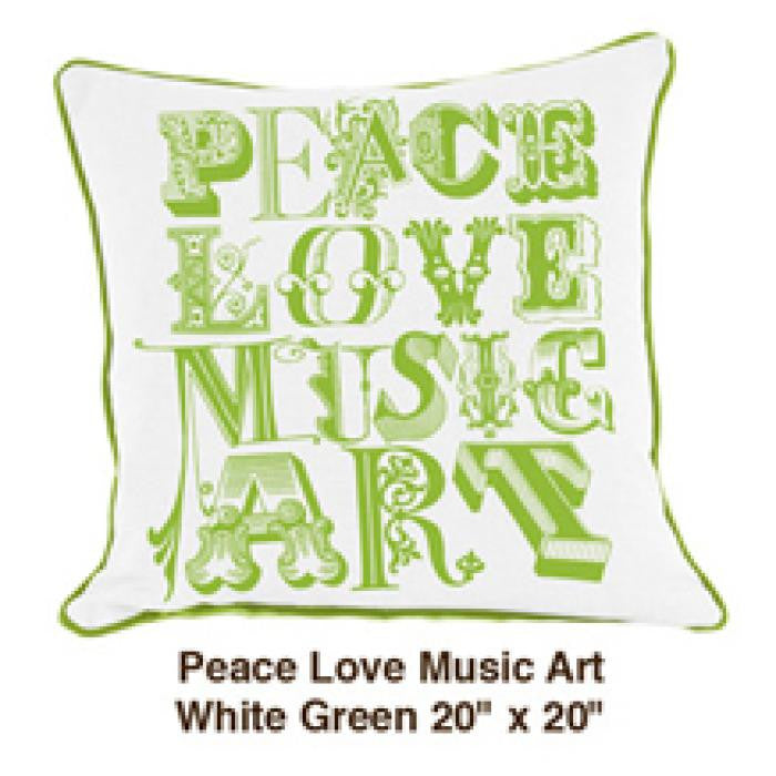 Peace Love Music Art White / Green - ModShop1.com