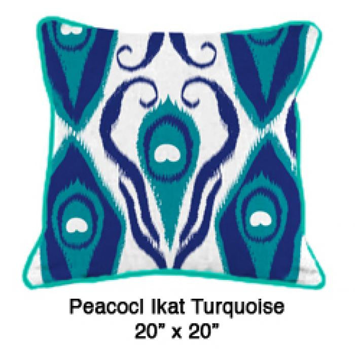 Peacock Ikat Turquoise - ModShop1.com