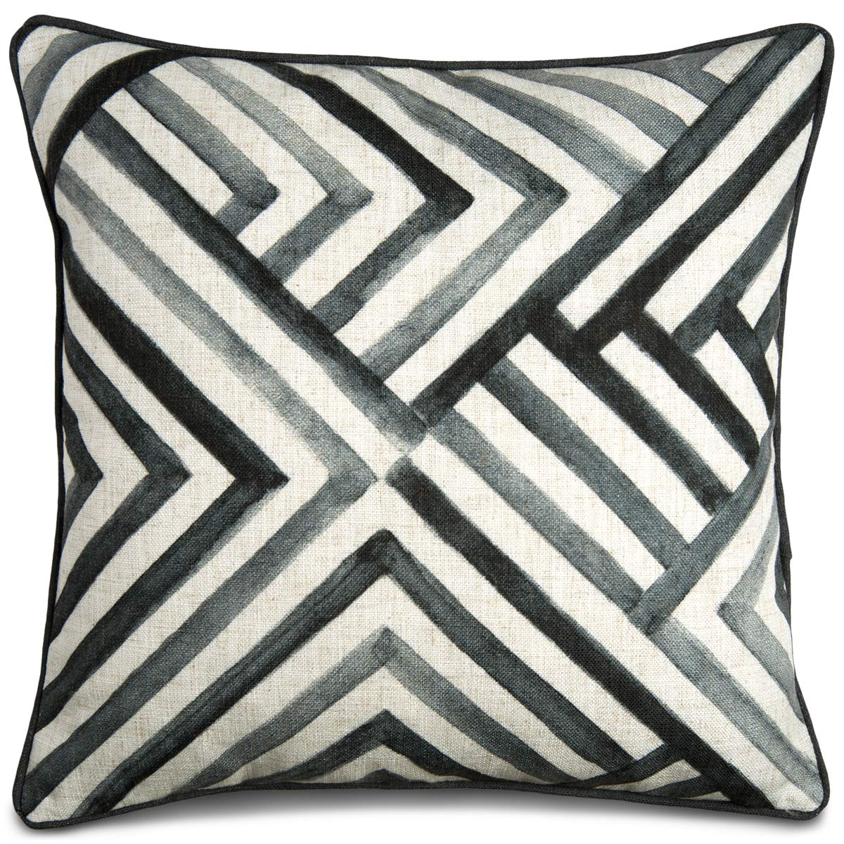 Modern Geometric Watercolor Pillow Black - ModShop1.com