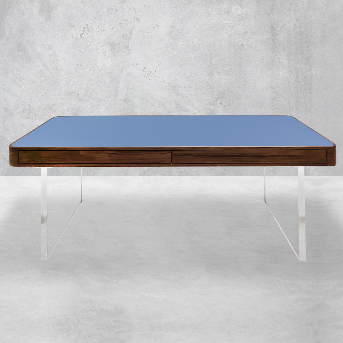 Puerto Vallarta Desk in Blue Glass Inlay
