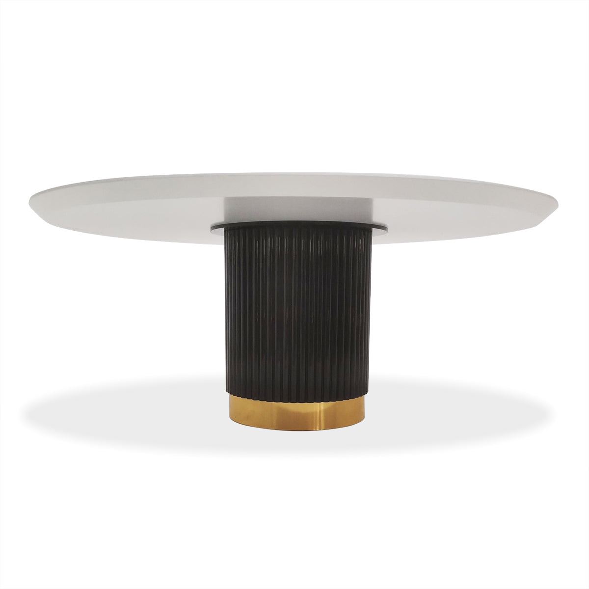 Ubud XL Round Dining Table with Matte White Top