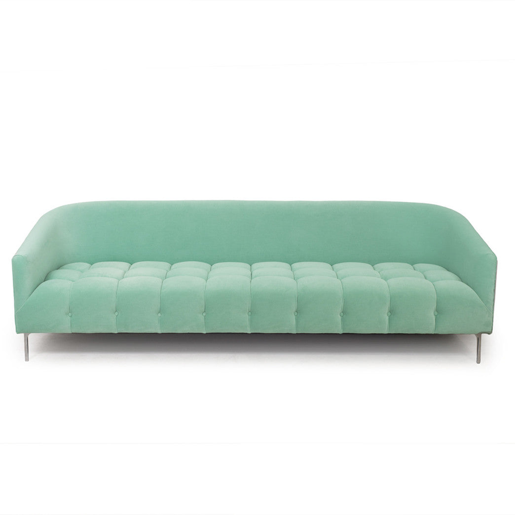 St. Barts Sofa with Biscuit Tufting in Boulevard Aquarium - ModShop1.com