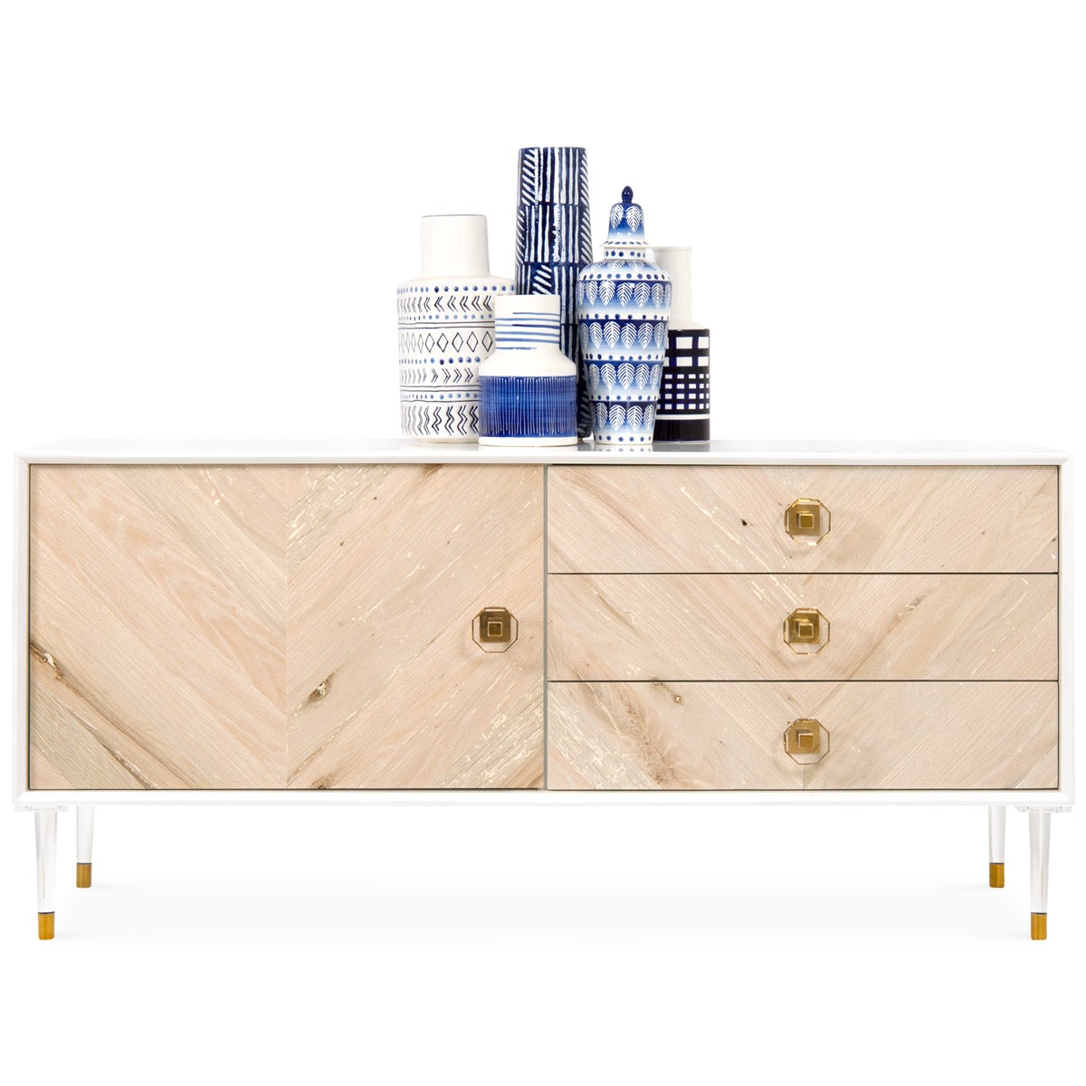 Sicily 1 Door 3 Drawer Credenza - ModShop1.com