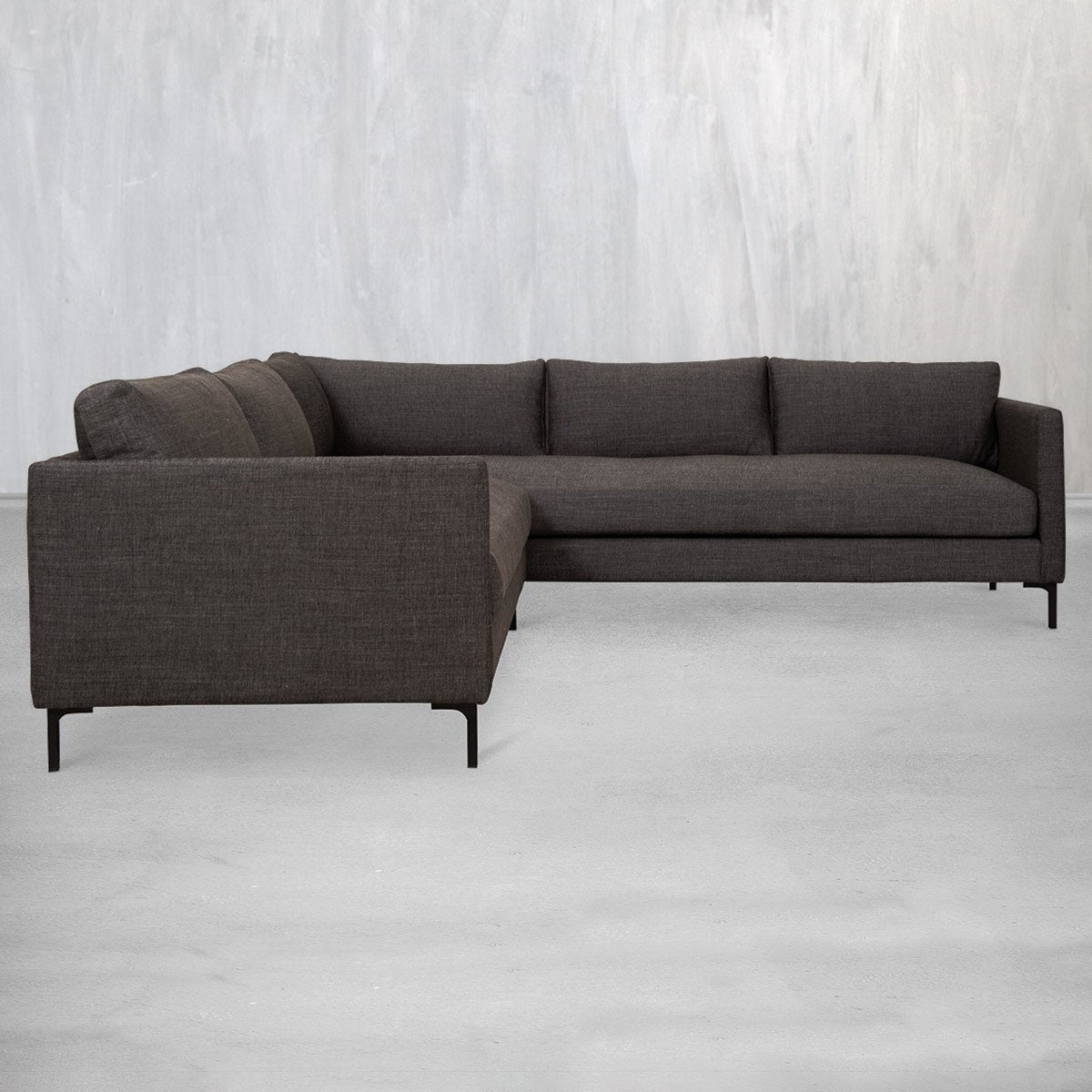 Slim Jim Sectional In Charcoal Linen