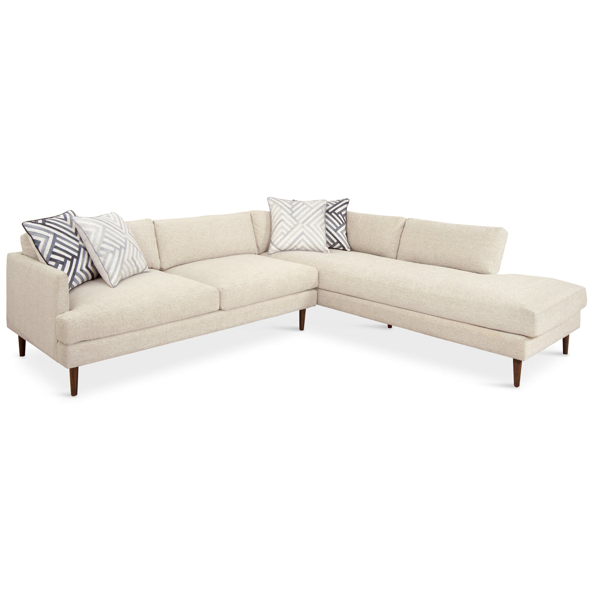 Slim Jim Sectional In Textured Fabric - ModShop1.com