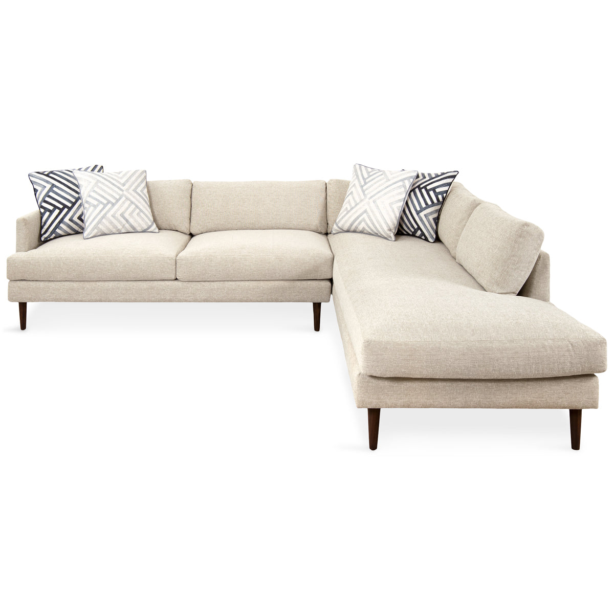 Slim Jim Sectional In Textured Fabric - ModShop1.com