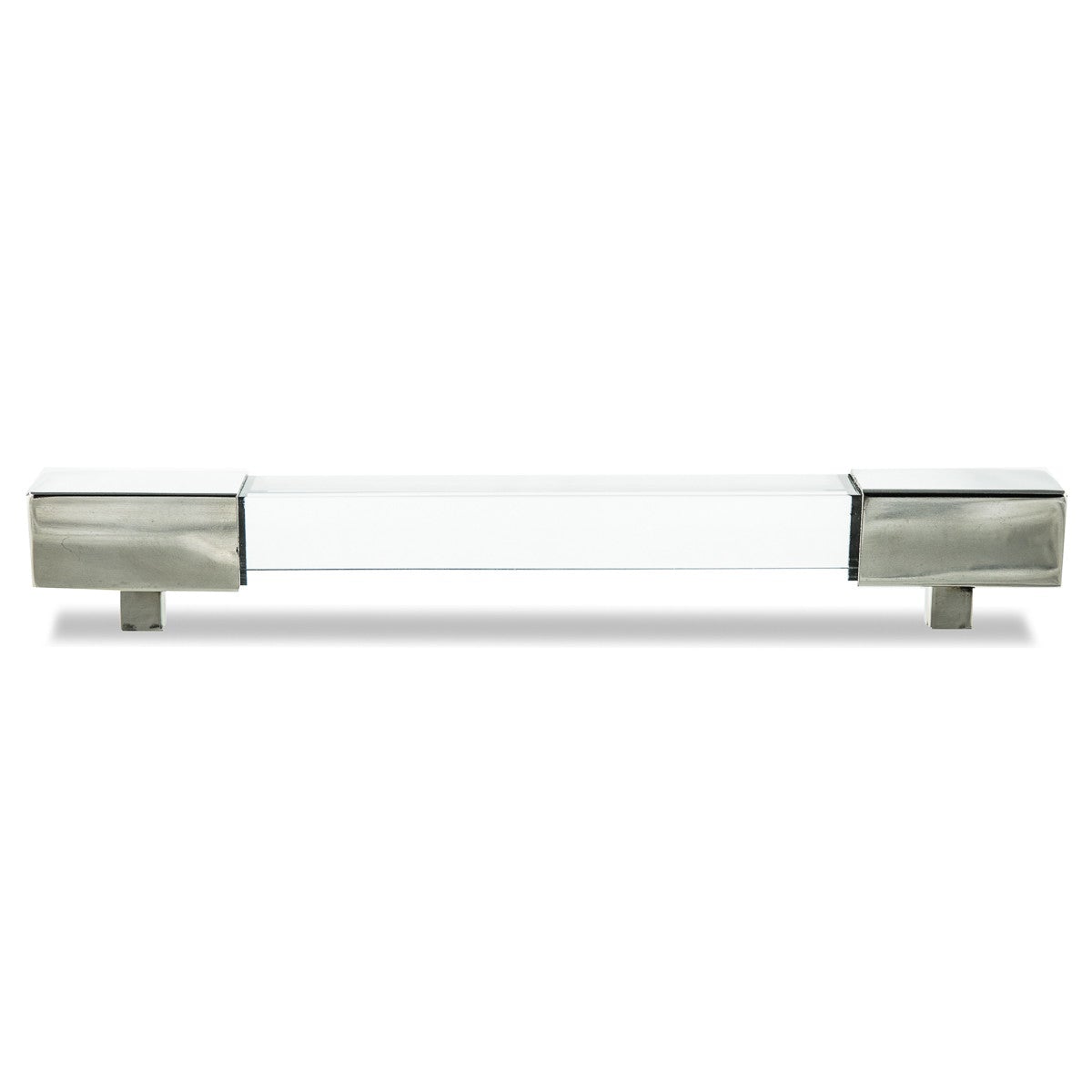 Square Lucite and Brass or Chrome Bar Pull set of 2