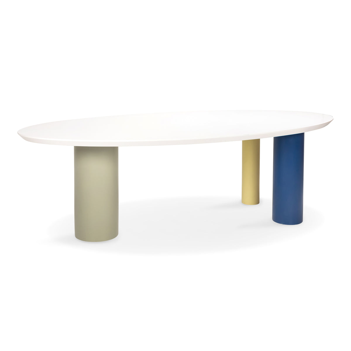 Tri Color Oval Dining Table