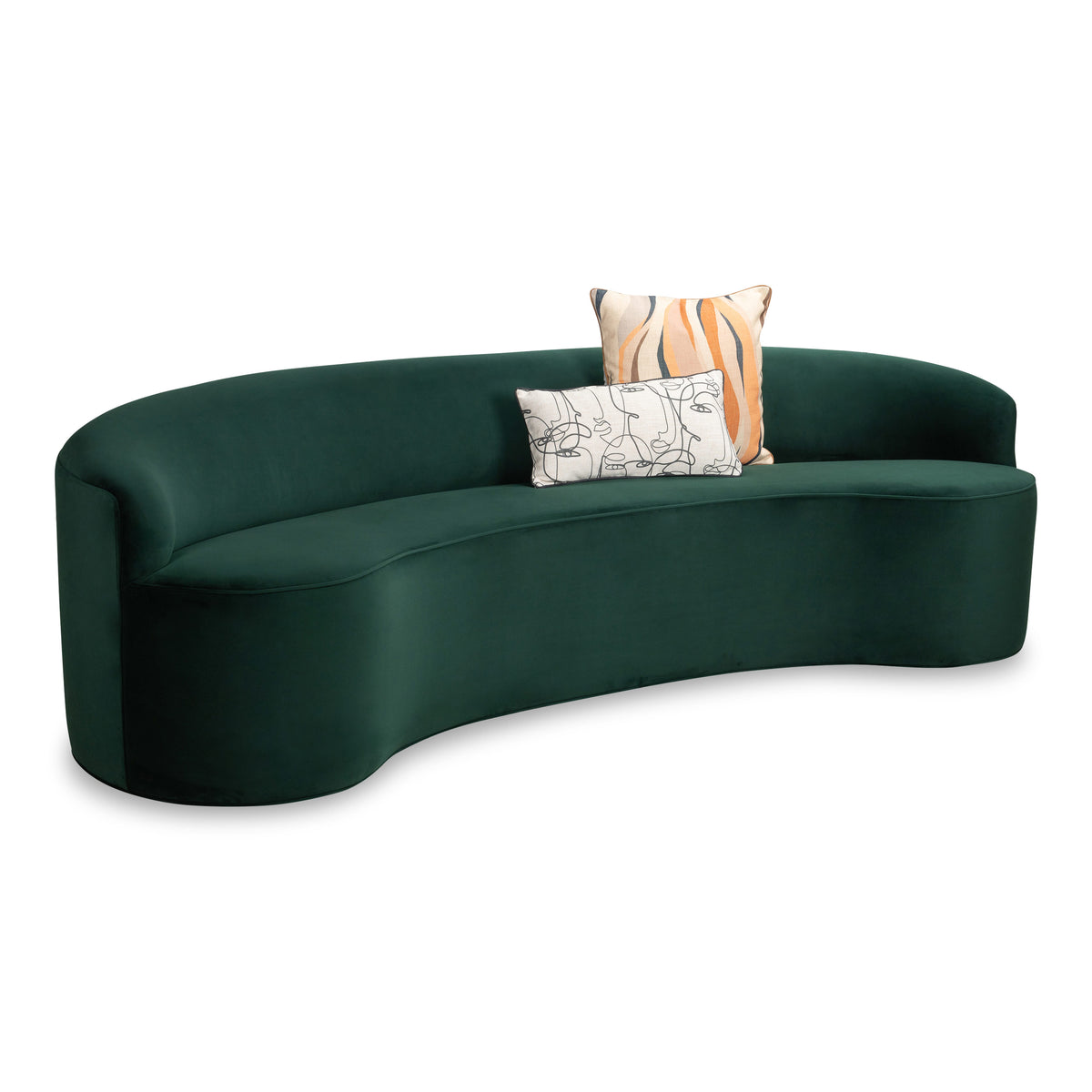 Tropical Curve Sofa in Evergreen Velvet
