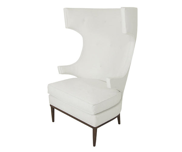 Modern Wing Chair in White Velvet | Modshop - ModShop