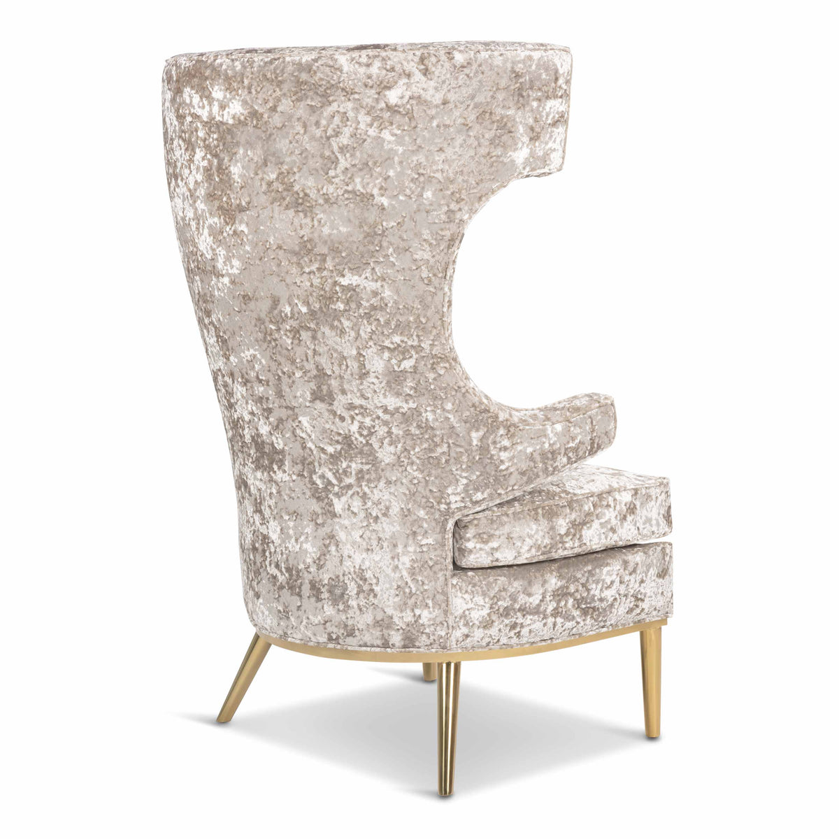 Modern Wing Chair in White Velvet | Modshop - ModShop