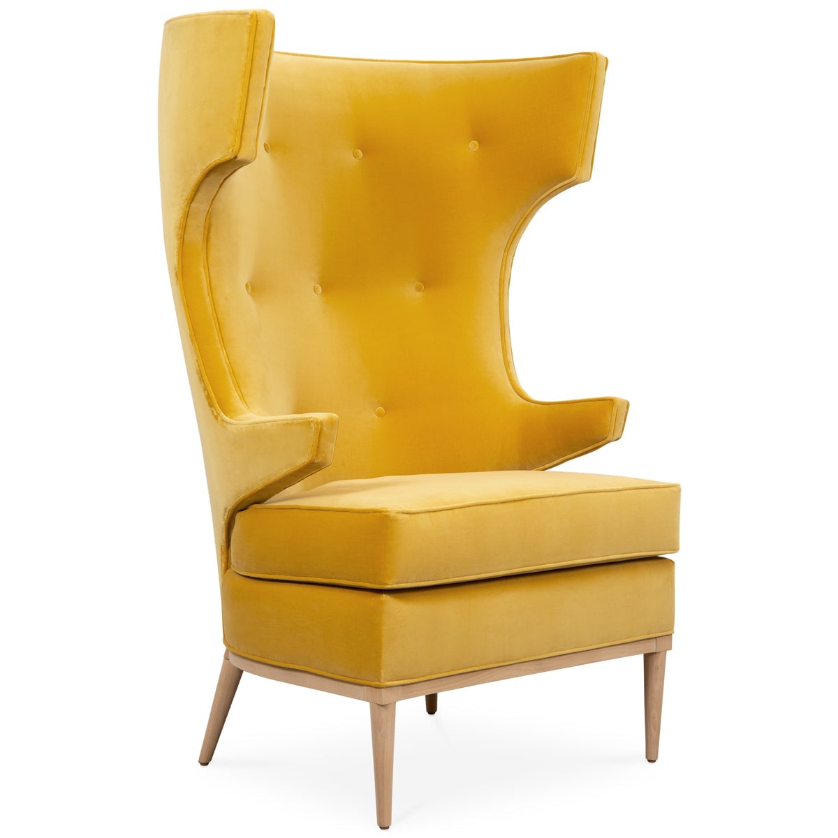Trousdale Wing Chair in Mustard Velvet