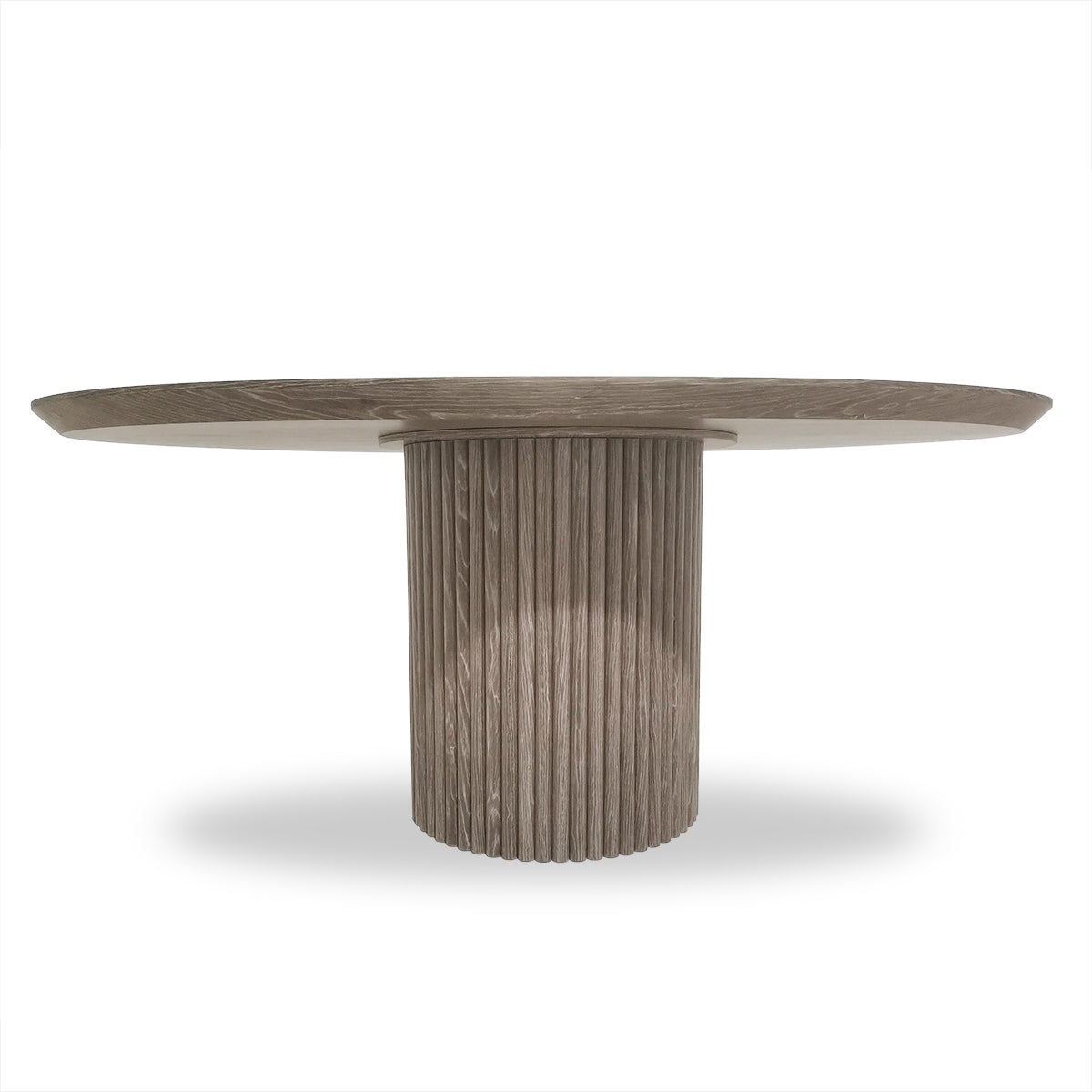 Ubud Oval Dining Table with Light Oak Top with Sealer