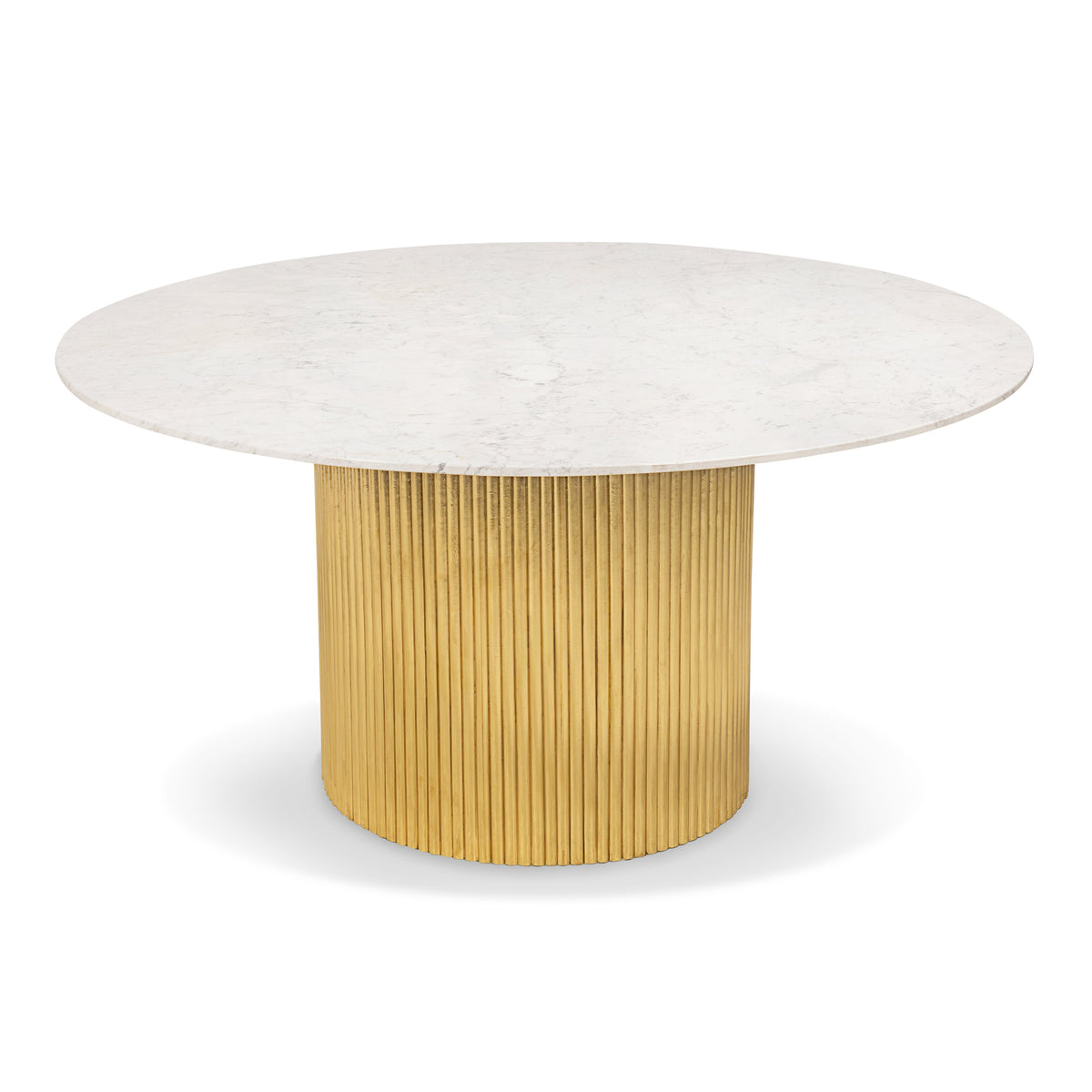 Ubud Dining Table in Shiny Brass Base