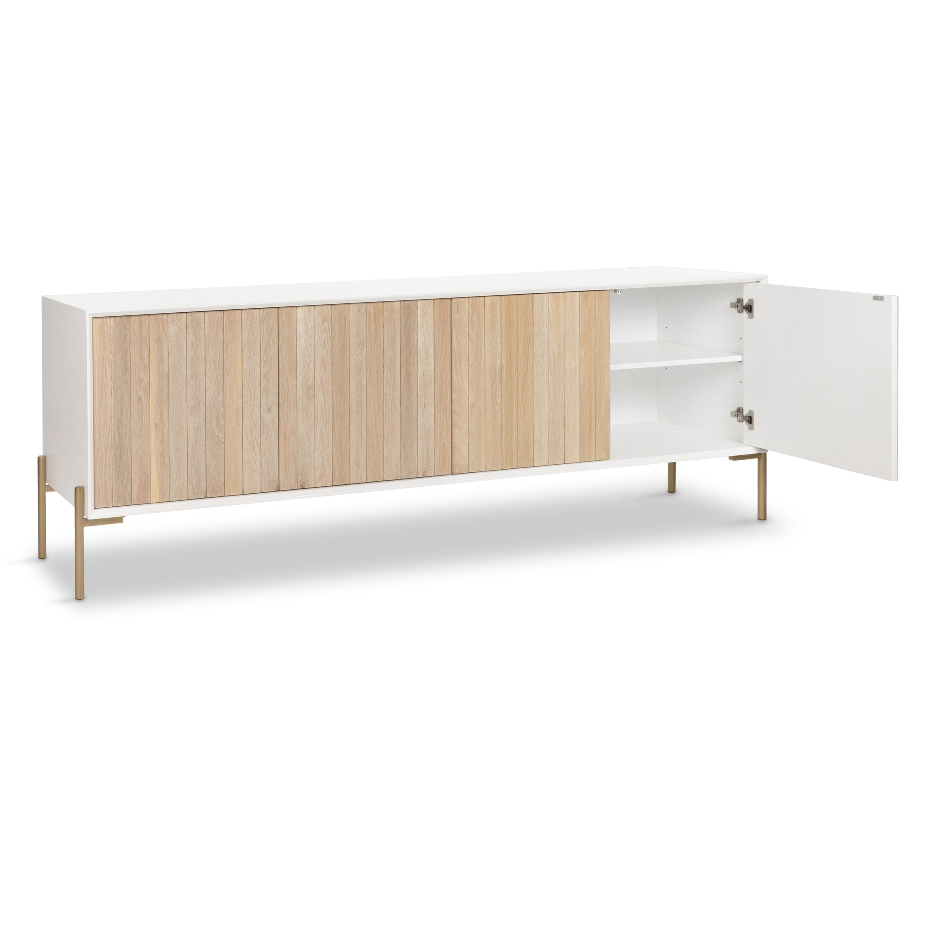 Acapulco Four-Door Credenza - in White Oak - ModShop