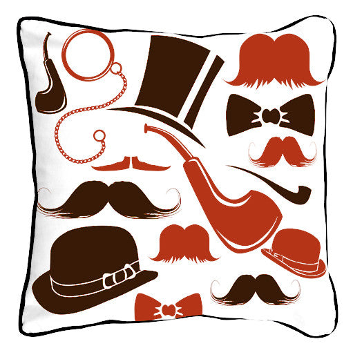 Victorian Mustaches Orange Oatmeal - ModShop1.com