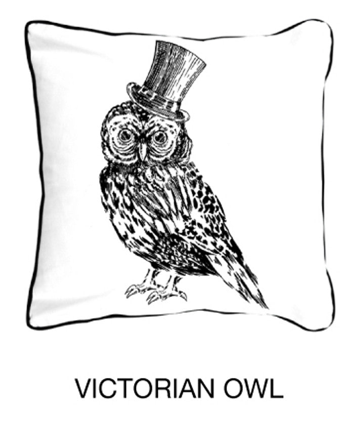 Victorian Owl Oatmeal / Black - ModShop1.com